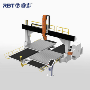Router CNC a 5 assi approvato CE con doppio worktable per elaborazione PP/PE/PC/PET/ABS
