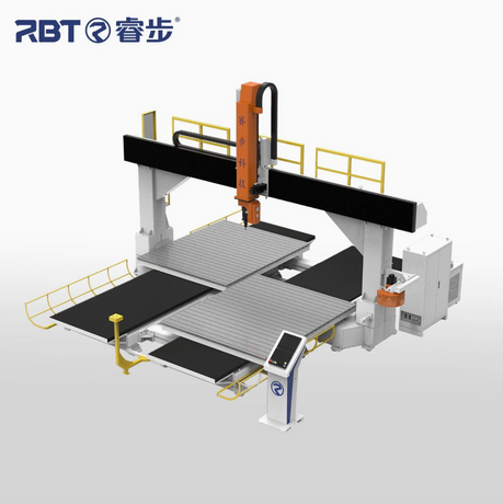 Router CNC a 5 assi approvato CE con doppio worktable per elaborazione PP/PE/PC/PET/ABS